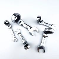 Jeu de clés à cliquet à tête flexible en acier Cr-V, clé à cliquet à embout ouvert flexible, outil à main pour la réparation automobile