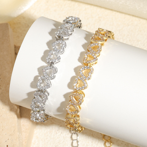 Rakol BP5246 Women Adjustable <b>Bracelet</b> Shiny Cubic Zirconia Fashion Sweet Love Exquisite Fashion Jewelry <b>Bracelet</b> for <b>Girls</b> - Product Image 2