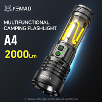 Lampe de poche LED rechargeable haute puissance Laser Logo personnalisé Corps en aluminium Batterie au lithium Conception étanche Fonction de lumière vive