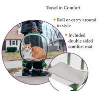 Kugelförmiger Transparenter Blasen-Tiertransporter mit Rädern - Kleiner Hunde- oder Katzen-Trolley für Reisen - Alternative zum Katzenrucksack