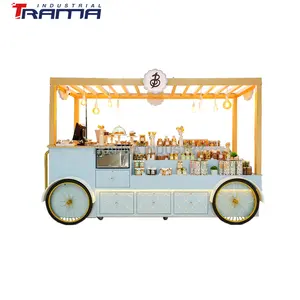 Special shaped food kiosk for bread dessert food store used in shopping mall push Fresh Juice Fruit Bar