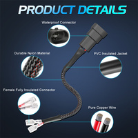 2 Pièces Adaptateur de connecteur 9005 vers cosses à fourche avec faisceau de câblage pour phare antibrouillard LED, capacité 120W, pour Jeep JK 07-11