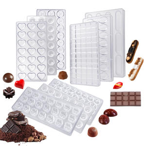 قالب شوكولاتة عالي الجودة ثلاثي الأبعاد من بلاستيك البوليسترين الشفاف، قالب حلوى على شكل قلب وبار ودائري، قوالب شوكولاتة بار، أدوات كيك وأدوات خبز - Product Image 1