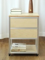 Meuble d'appoint en profilé aluminium, table d'appoint de canapé, armoire de rangement multifonctionnelle et mobile en panneau marin, vitrine