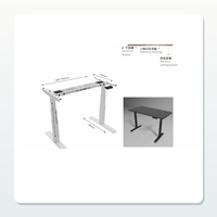 Cadre de bureau électrique à trois niveaux, en acier blanc, réglable en hauteur, base assis-debout, robuste, 150 kg