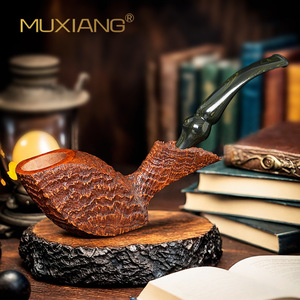 Muxiang Handmade Briarwood Pipe Free Type Military Style Tobacco Pipe For Men - Product Image 1