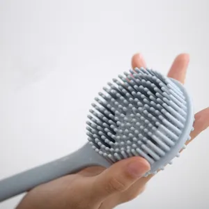 Spazzola per il bagno posteriore Scrubber doccia massaggio manico lungo spazzola per il corpo in Silicone per il bagno