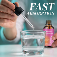 Complément de fertilité liquide OEM Myo-inositol et D-Chiro, Vitamine pour le soutien féminin, Vente en gros, Gouttes de folate et multivitamines à l'inositol