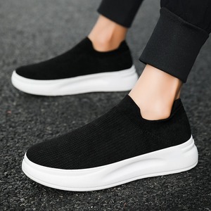 Chaussures d'été respirantes en mesh, style nouveau, à enfiler, pour couples, semelles épaisses, en maille tricotée, chaussures décontractées pour hommes - Product Image 1