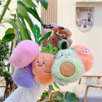 Nieuwe fruit- en groentepluche speelgoedtas accessoire pop sleutelhanger cartoon klauwautomaat cadeau creatieve rugzakhanger