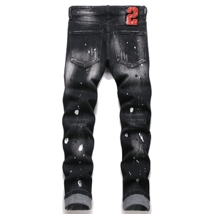 Pantalones Vaqueros Desgastados Estilo Y2K para Hombre 2025 - Pantalones Ajustados de Mezclilla con Roturas y Salpicaduras de Pintura, Estilo Hip-Hop Urbano - Product Image 3