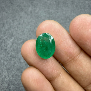 Émeraude naturelle zambienne de 3,51 carats, taille ovale, pierre précieuse verte de qualité supérieure pour bijoux fins, bague, pendentif, vente en gros - Product Image 1