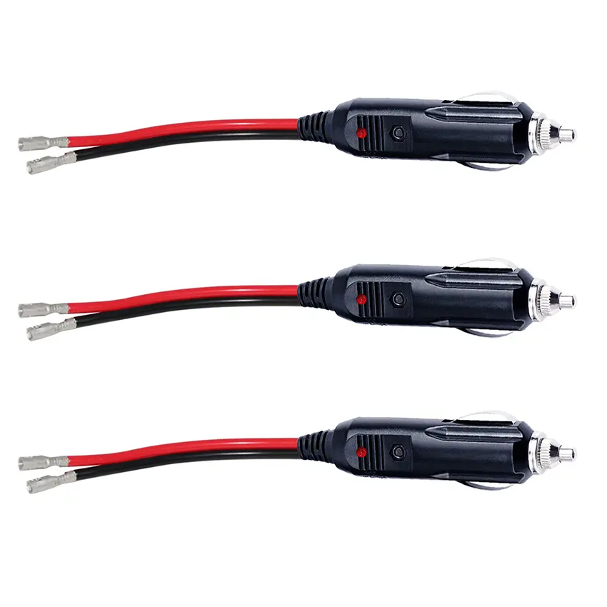 Car Cigarette Plug Lighter With Fuse Power Inverter Connector Lead 12Awg Solar Extension Cable