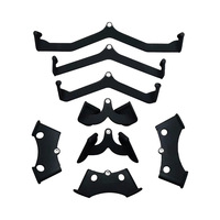 Ensemble de poignées de câble en acier pour triceps et barre en V, accessoire durable noir pour lat pulldown, équipement de fitness pour entraînement de tirage vertical