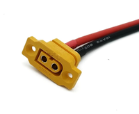 Cable de Extensión de Alimentación XT30 XT60 XT90 con Conector DC para Montaje en Panel a Cable Desnudo 12AWG 20A para Cargador de Batería