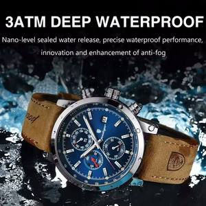 Nuevo Reloj POEDAGAR 932 para Hombre, Superventas, Tendencia de Moda, Reloj de Pulsera de Cuarzo Original, Resistente al Agua, con Correa de Cuero, Fecha y Día de la Semana - Product Image 6
