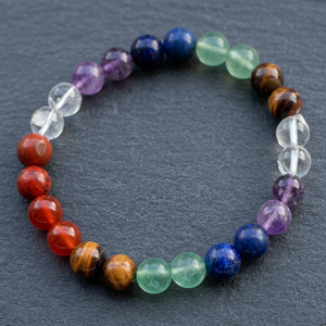 Seven Chakra Agate Carved Love Pendant for Men Women Crystal <b>Healing</b> Natural Stone 8mm - Product Image 2