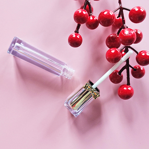 Nuevo tubo de brillo de labios de lujo cuadrado transparente personalizado con varita con lazos de oro rosa en <span class=keywords><strong>la</strong></span> tapa Esmalte de labios Tubo vacío Base de brillo de labios - Product Image 6
