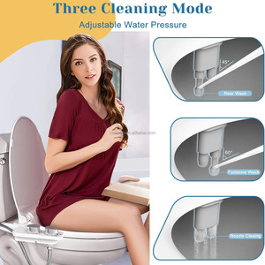 Cubierta de asiento de inodoro de bidé de doble boquilla de lujo moderno, nuevo diseño no eléctrico con <span class=keywords><strong>tapa</strong></span> de agua fría para baño o apartamento - Product Image 4