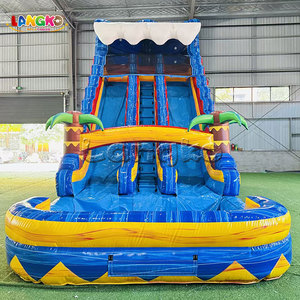 Tobogán Acuático Inflable Doble Comercial con <span class=keywords><strong>Castillo</strong></span> y Palmera - Product Image 5