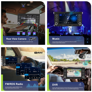 Podofo pour <span class=keywords><strong>Porsche</strong></span> Cayenne 2005-2009 7'' Autoradio Android 4+64G 2DIN 4+64G GPS WiFi intégré CarPlay/Android Auto Écran partagé - Product Image 4