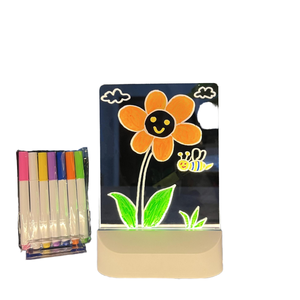 Ngày Valentine Bộ Quà Tặng Mới lạ hiện đại rõ ràng Acrylic <span class=keywords><strong>LED</strong></span> ánh sáng ban đêm <span class=keywords><strong>mini</strong></span> 3D hình ảnh của công ty phụ nữ thiết lập bảng tin viết - Product Image 5