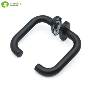 Manija de puerta negra Acero inoxidable 304 Base ovalada Manija de puerta moderna especial para puerta de marco estrecho - Product Image 2