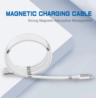 Câble de données micro USB à enroulement automatique avec anneau magnétique en silicone et caoutchouc, câble de charge magnétique USB vers Type C pour téléphone