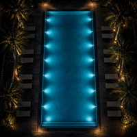 Projecteur de piscine plat DMX512 étanche IP68 en acier inoxydable 304, changement de couleur 2700-7000K, garantie 5 ans pour fontaine