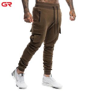 New Style <strong>Cuffed</strong> Sweatpants Fitted Side Zip Pocket Mens Custom Cargo <strong>Joggers</strong> - Product Image 1