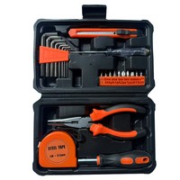 Kit d'outils multi-usages professionnel pour la réparation à domicile, 23 pièces, coffret rigide, outils en acier au carbone forgé, jeu complet de douilles à cliquet, OEM