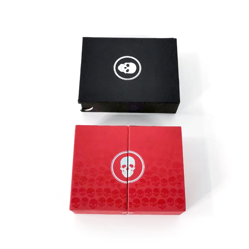 Màu đen đỏ UV sọ mô hình bìa ngăn kéo hộp Poker in Sliver vàng dập biểu tượng tùy chỉnh và tailer-Made
