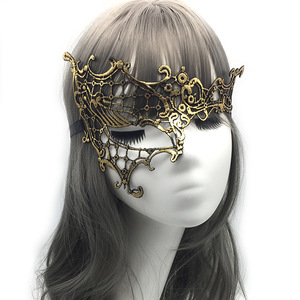 女性用マスカレードマスク光沢のあるラインストーンパーティープロムボールマスク - Product Image 4