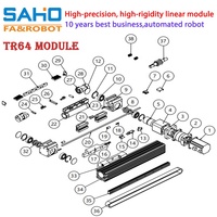Actuador Lineal de Correa TR64, Módulo de Guía Lineal de Aluminio, Rodamiento con Capacidad de Carga de 35 kg, Precisión de 0.05 mm, Eje Lineal Accionado por Motor