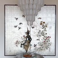 Fournisseur d'usine 14*14cm 1000pac/pack feuilles d'argent synthétique feuilles Antique Feng Shui maison plafond oeuvres décoration argent