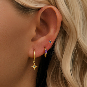 CANNER Simple S925 Argent Sterling, Pendentif Carré Géométrique en Diamant, Ensemble de Boucles d'Oreilles en Zircon - Product Image 5