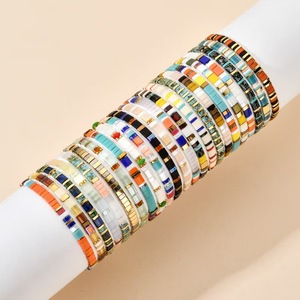 Vintage Ethnic Japanese Tila Beads Charm <b>Bracelet</b> for Women European American Bohemian Style <b>Cute</b> Elastic Beaded for Gift - Product Image 2