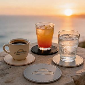 Sous-verre promotionnel en cuir PU personnalisé, sous-verre en PU pour bière, vente en gros de sous-verres en cuir PU - Product Image 3