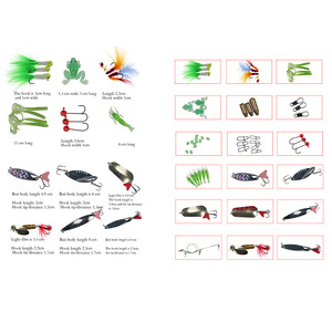 Kit de señuelos de 57 piezas con cebos blandos, señuelos giratorios y jigs para la pesca de lubina en agua dulce - Product Image 2
