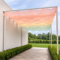 Rideaux de plafond en mousseline bordeaux dégradé arc-en-ciel toutes couleurs, tentures transparentes pour décoration de mariage