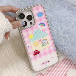 Funda de teléfono con diseño de dibujos animados para iPhone 16, 16 Pro/Pro Max, 15, 15 Pro Max, 14 Pro Max, 14 Pro, 14, 13, 13 Pro, 12, 11, con textura de <span class=keywords><strong>fibra</strong></span> de carbono. - Product Image 3