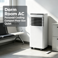 Climatiseur portable 850W avec refroidissement puissant, protection intégrée contre les surcharges, oscillation automatique haut/bas, pour la maison et le bureau
