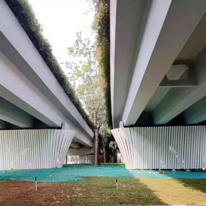 Panel de Muro Cortina Curvo de Aluminio Ranurado, Componente de Revestimiento Exterior para Fachadas de Puentes y Paisajes Laterales - Product Image 6