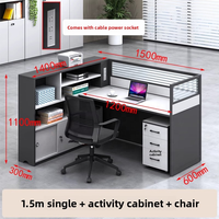 Bureau de travail moderne avec tiroirs de rangement, finition bois, pieds en métal, bureau d'écriture pour la maison, le bureau ou l'hôtel