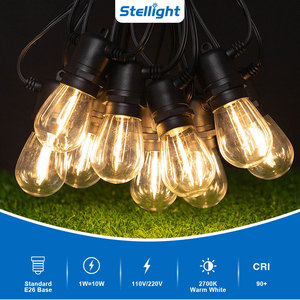 Trong Kho Thương Mại Cấp S14 1W E26 Rõ Ràng Glass LED Chuỗi Đèn Không Thấm Nước Ngoài Trời Festoon Cho Vườn Kỳ Nghỉ Đám Cưới - Product Image 6