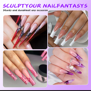 144Pcs Đầy Màu Sắc Popit Móng Tay Hình Dạng Đa-Kích Thước Kết Hợp Cho Nhanh Chóng Gel & Acrylic Phần Mở Rộng, Liền Mạch Đầy Đủ Bìa Mẹo Nhựa Móng Tay Hình Dạng - Product Image 3