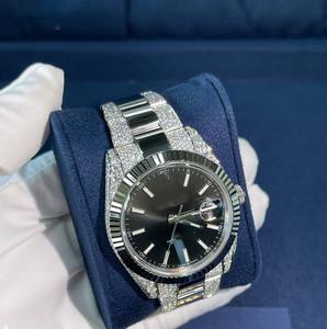 40mm Stainless Steel Wristwatch with <b>Black</b> VVS Moissanite Diamond Luxury Waterproof <b>Watch</b> for <b>Men</b> High-End Iced-Out Fashion - Product Image 4