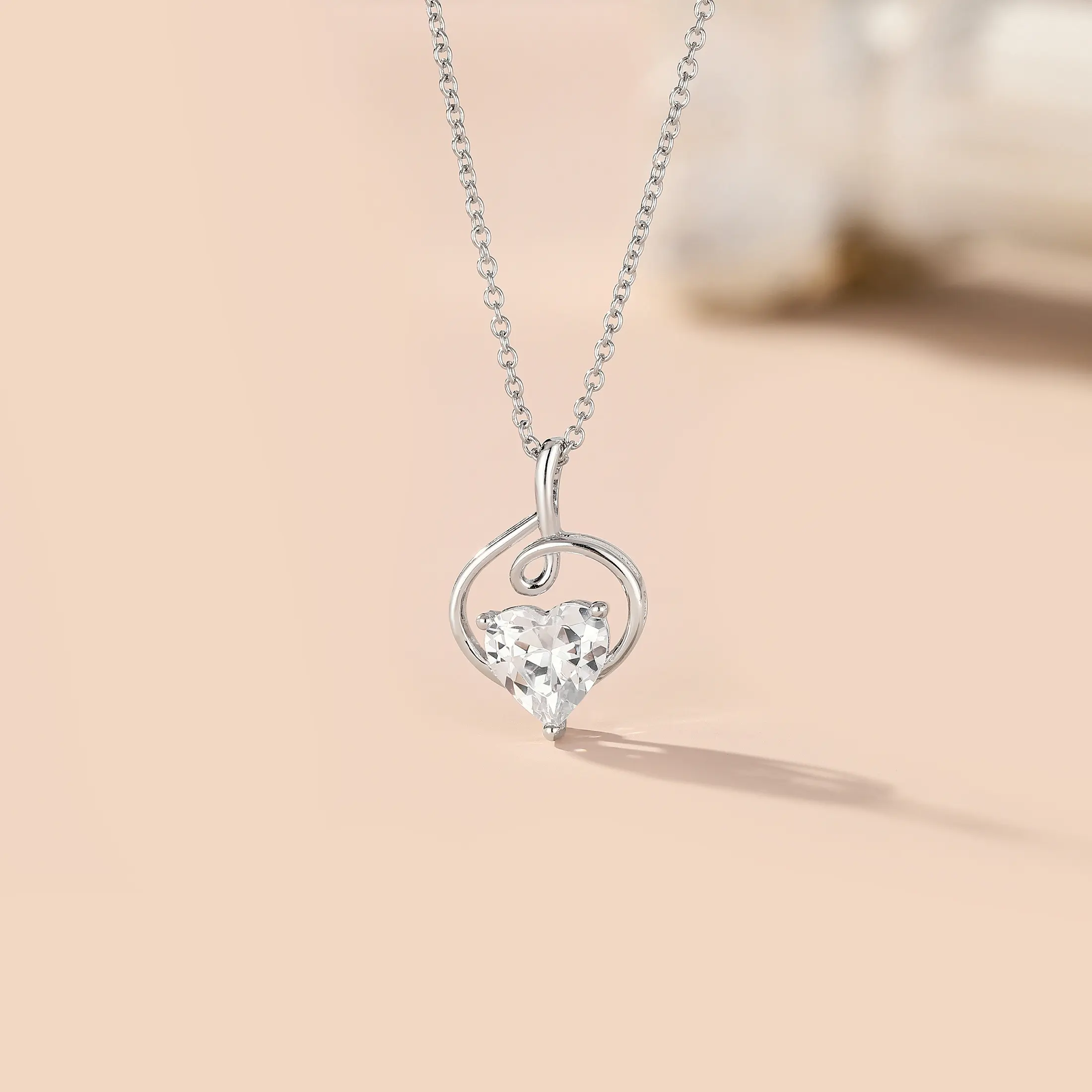 Модные 925 ожерелья из стерлингового серебра с сердечками для женщин, ожерелья из муассанита, подвески, серебряные украшения с родиевым покрытием для женщин