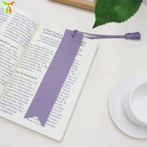 Quick Ship PU Leather <b>Bookmark</b> with Tassels 7 Multi-color Blue Pink Purple Cute Design Embossed Promotional Reading Accessory - Product Image 4