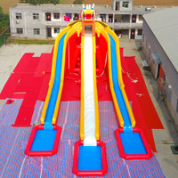 Toboggan aquatique gonflable géant personnalisé de 40 m de haut en forme d'hippopotame-dragon, certifié CE, en PVC, pour adultes, Tonle TL1217, 10 personnes